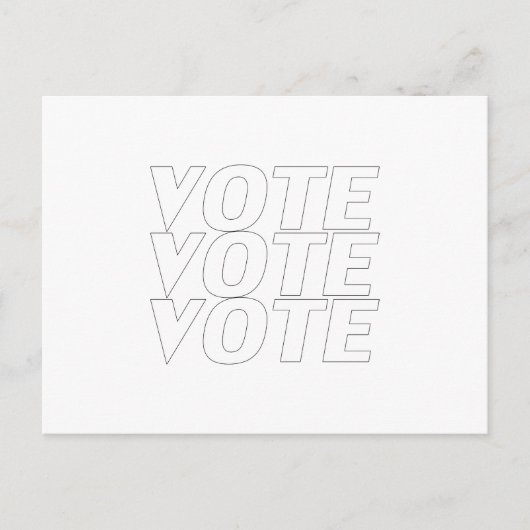 "投票投票"白黒 ポストカード (正面)