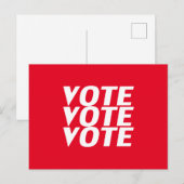 "投票投票"赤 ポストカード (正面/裏面)