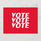"投票投票"赤 ポストカード (正面)