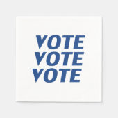 "投票投票"青い白い紙 スタンダードカクテルナプキン (正面)