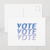 "投票投票"青い白 ポストカード (正面/裏面)