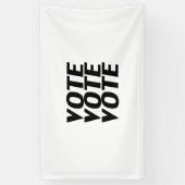"投票投票"黒文字、白い背景 横断幕 (縦)