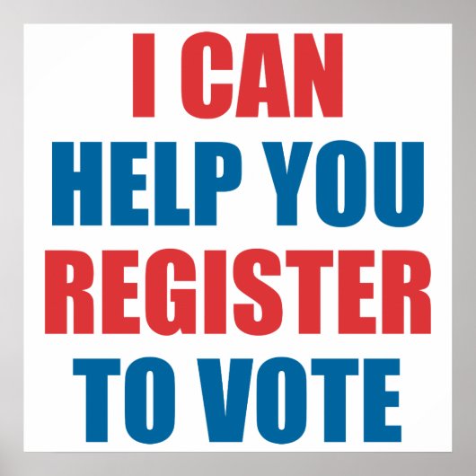 投票救済登録できる。 ポスター (正面)