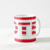 投票文字の色（赤） コーヒーマグカップ (正面右)