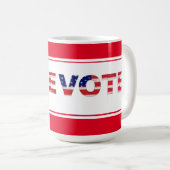 投票文字の色（赤） コーヒーマグカップ (正面右)