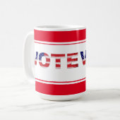 投票文字の色（赤） コーヒーマグカップ (正面左)