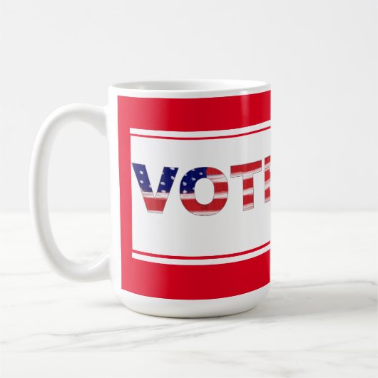 投票文字の色（赤） コーヒーマグカップ (左)