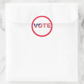 投票文字の色（赤） ラウンドシール (バッグ)