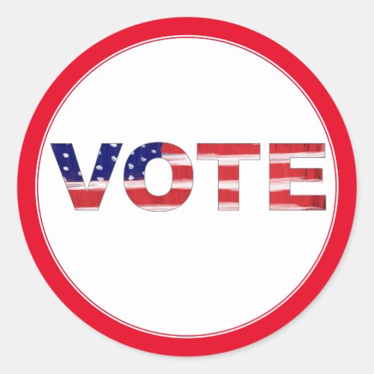 投票文字の色（赤） ラウンドシール (正面)