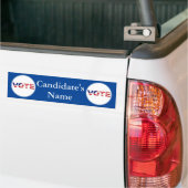 投票文字の色（青） バンパーステッカー (トラック上)