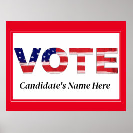 投票文字フラグの色の赤い候補者の名前 ポスター
