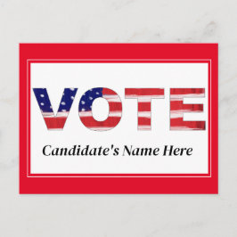 投票文字フラグの色の赤い候補者の名前 ポストカード