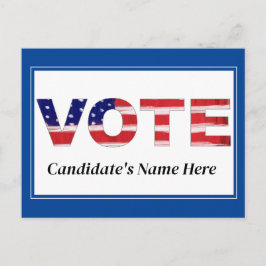 投票文字フラグの色の青い候補者の名前 ポストカード