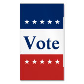 投票文字赤と青と星 マグネット名刺 (正面縦)