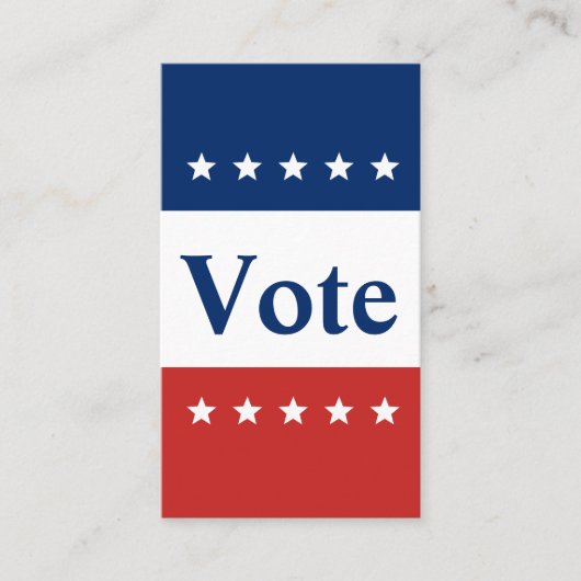 投票文字赤と青と星 名刺 (正面)