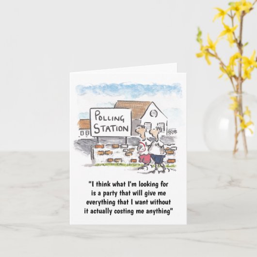 投票日グリーティングカード カード (黄色い花)