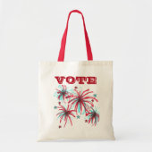 投票日USA投票労働者花火 トートバッグ (正面)