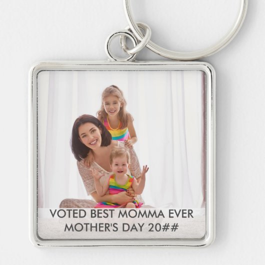 投票最高のされたママカスタム母の日の写真 キーホルダー (正面)