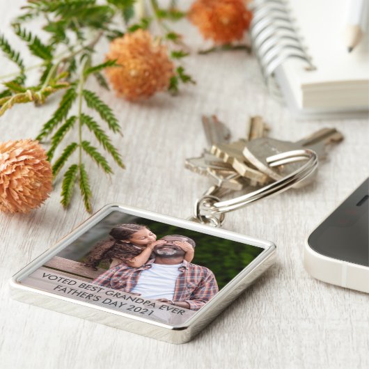 投票最高のじいちカスタムゃん·エバ·ファーザーズ·デイ キーホルダー (側面)