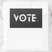 投票期間（青） 長方形シール (バッグ)