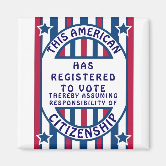 投票権登録プライド米国市民権 マグネット (正面)