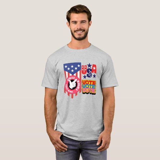 投票権、投票に賢い – アメリカ愛国者 Tシャツ (正面フル)