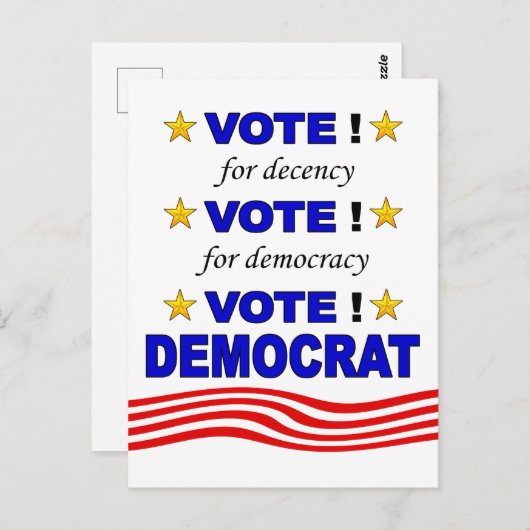 投票民主党のはがき ポストカード (正面/裏面)