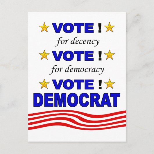 投票民主党のはがき ポストカード (正面)