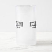 投票民主党員-考えますより容易 フロストグラスビールジョッキ (中央)