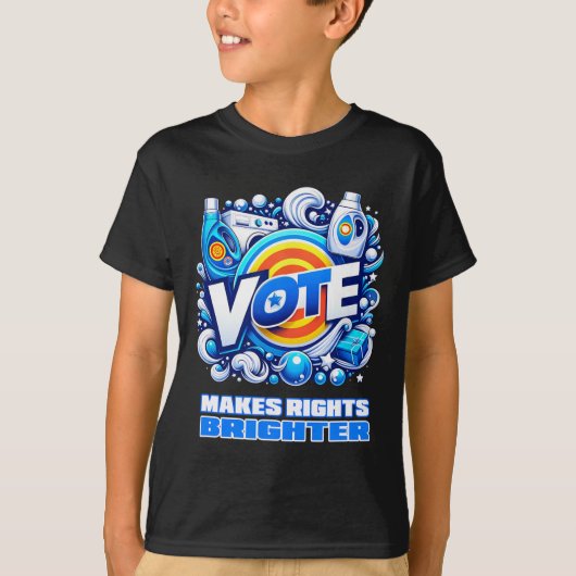 投票洗剤明るい右おもしろいヴィンテージ2024 Tシャツ (正面)