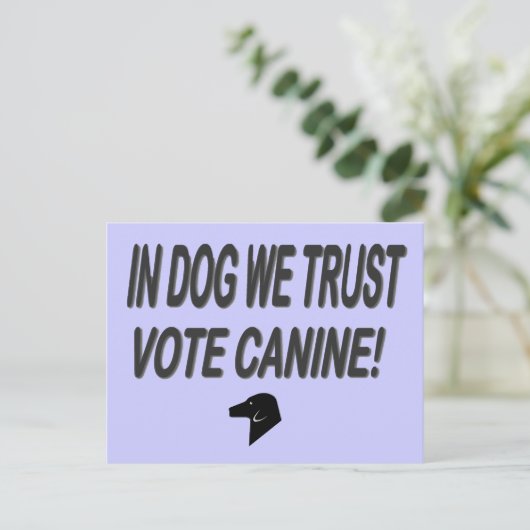 投票犬とブラック文字 ポストカード (スタンド正面)