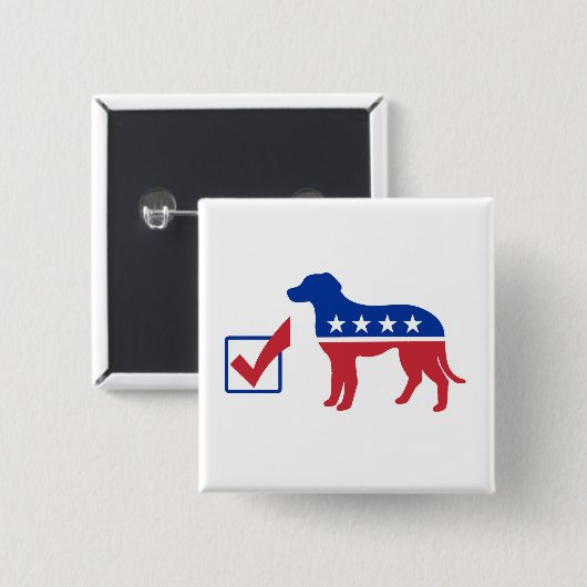 投票犬Pin 缶バッジ (正面&裏面)