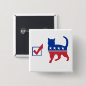 投票猫Pin 缶バッジ (正面&裏面)