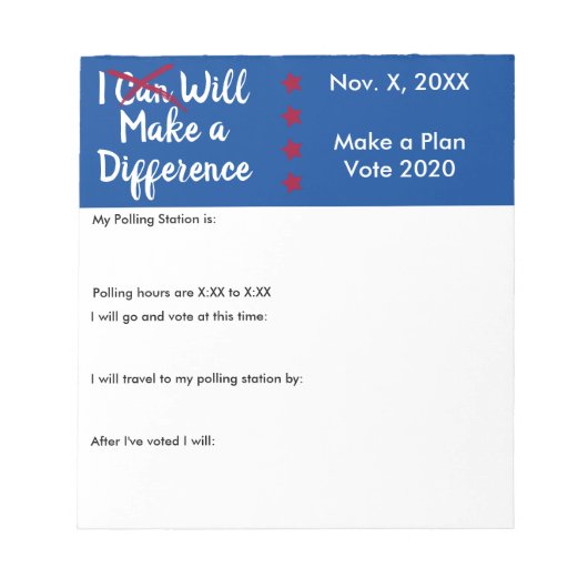 投票用紙に違いを付ける ノートパッド (正面)