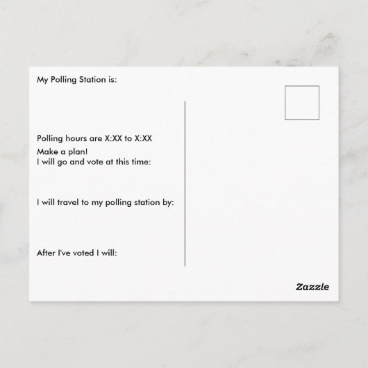 投票用紙に違いを付ける ポストカード (裏面)