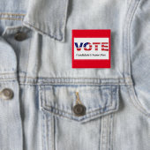 投票用紙 国旗の色 赤 候補者名 缶バッジ (インサイチュ)