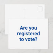 投票登録はお済みですか？ カスタム ブルーとホワイト ポストカード (正面/裏面)