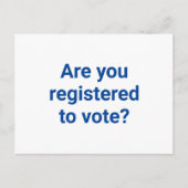 投票登録はお済みですか？ カスタム ブルーとホワイト ポストカード (正面)