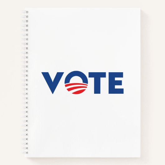 投票白青のタイポグラフィ民主党 ノートブック (正面)
