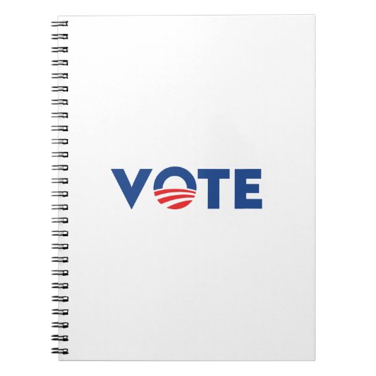 投票白青のタイポグラフィ民主党 ノートブック (正面)
