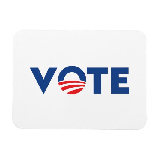 投票白青のタイポグラフィ民主党 マグネット (横)