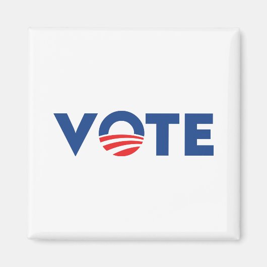 投票白青のタイポグラフィ民主党 マグネット (正面)