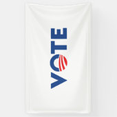 投票白青のタイポグラフィ民主党 横断幕 (縦)