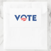 投票白青のタイポグラフィ民主党 長方形シール (バッグ)