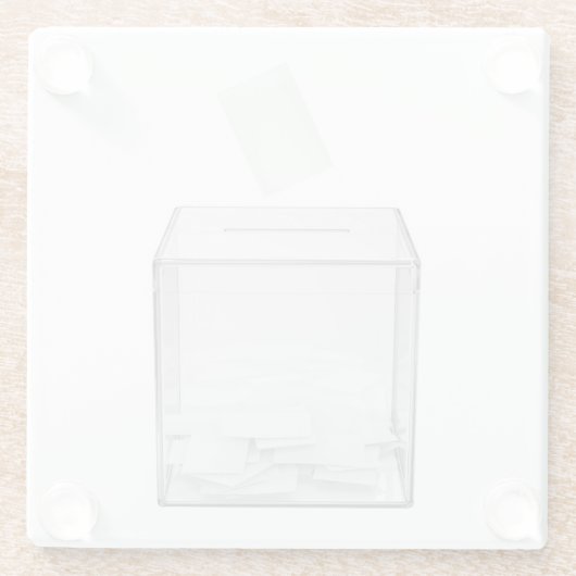 投票紙と透明な投票箱 ガラスコースター (裏面)