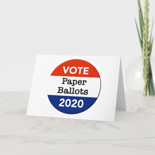 投票紙投票2020年大統領の選挙 カード (正面)