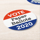 投票紙投票2020年大統領の選挙 ラウンドペーパーコースター (アングル)