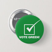 投票緑-固体 缶バッジ (正面&裏面)