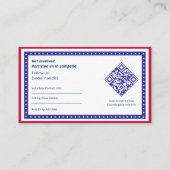 投票者のアウトリーチ連絡ングのためのバイリンガルキャンペーン情報 名刺 (裏面)