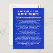 投票者向けはがきチェックリスト11月6日 ポストカード (正面/裏面)